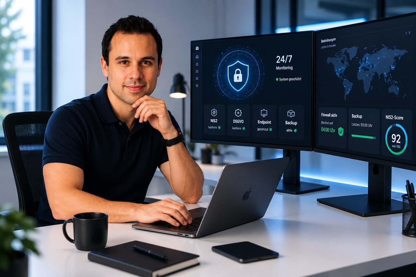 IT-Experte mit Service-Dashboard