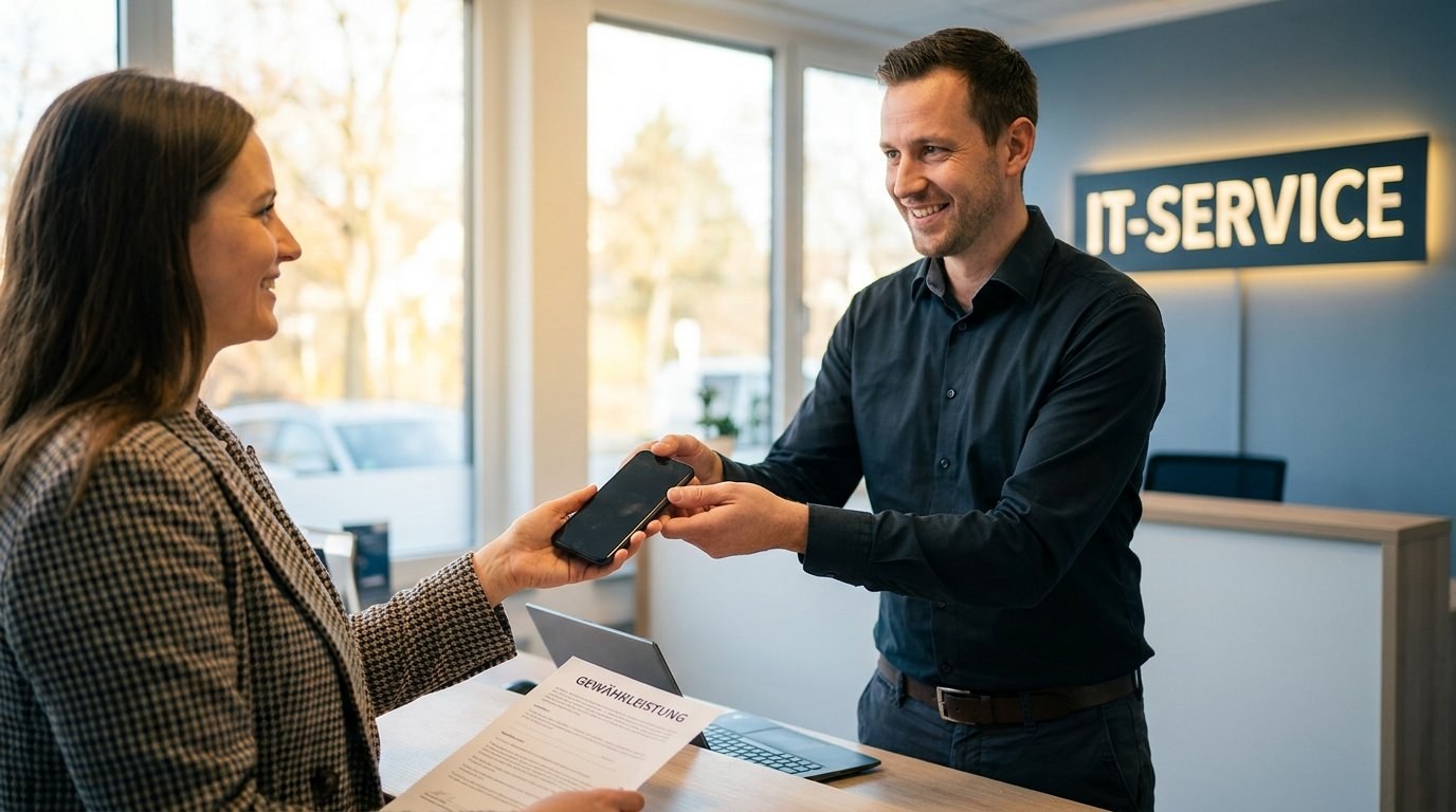 Geräte-Übergabe im IT-Service mit Gewährleistung
