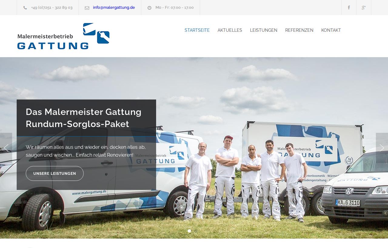 Website-Referenz: Malermeister Gattung